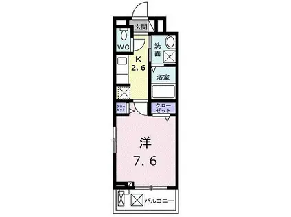 JR芸備線 矢賀駅 徒歩14分 3階建 築1年(1K/3階)の間取り写真