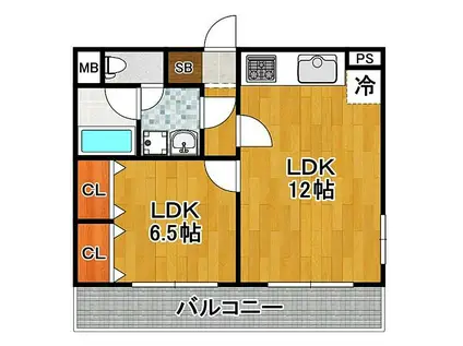 大正メゾン(1LDK/3階)の間取り写真