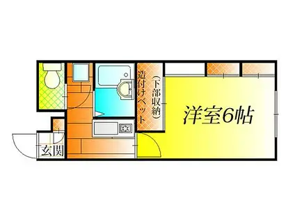 近鉄長野線 喜志駅 徒歩35分 2階建 築18年(1K/1階)の間取り写真