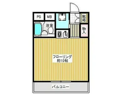 ジュネス神戸(1K/2階)の間取り写真