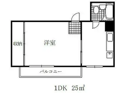 ヴィラパックス神戸(1DK/5階)の間取り写真