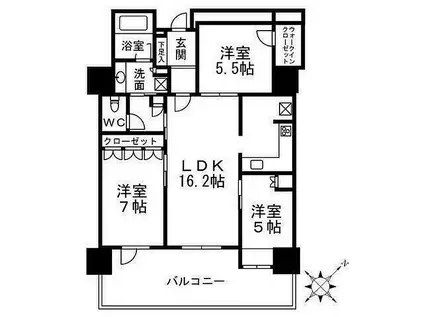 住吉川リバーサイドフォーラムザ・レジデンス(3LDK/19階)の間取り写真