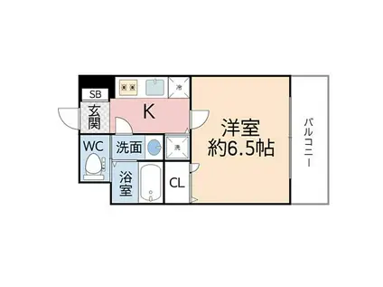 ララプレイス ザ・京橋ステラ(1K/4階)の間取り写真