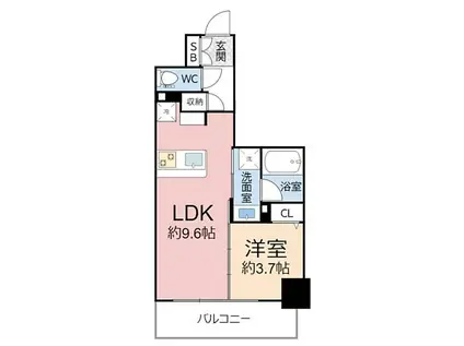 アーバネックス 大阪城北(1LDK/3階)の間取り写真