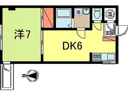シャトー山崎(1DK/3階)の間取り写真