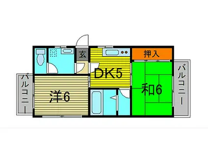中村ビル(2DK/5階)の間取り写真