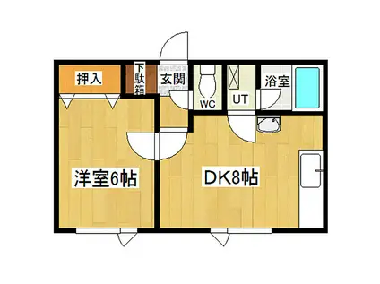 スメバミヤコ(1LDK/2階)の間取り写真