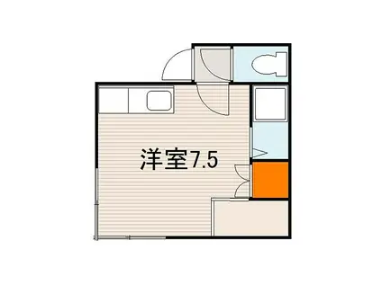 札幌市営南北線 真駒内駅 徒歩48分 2階建 築36年(ワンルーム/1階)の間取り写真