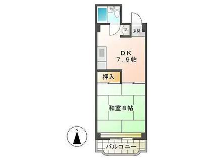 レジデンス和田(1DK/3階)の間取り写真