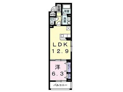 ADVANCE(1LDK/3階)の間取り写真