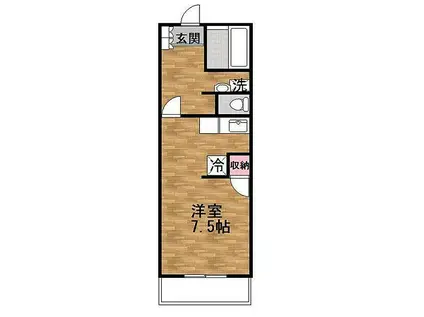 平成企画コーポ(ワンルーム/2階)の間取り写真