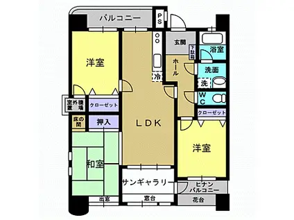 ドゥペールサンシャイン(3LDK/5階)の間取り写真