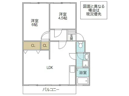 武田マンション(2LDK/2階)の間取り写真
