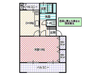 東大島マンション(1DK/3階)の間取り写真