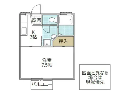 キャッスルイースト(1K/2階)の間取り写真