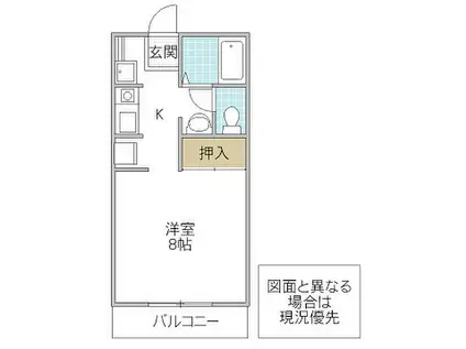 コーポひかり(1K/1階)の間取り写真