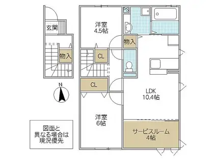 アクタス B(2SLDK/2階)の間取り写真