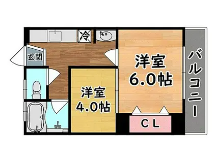 JR東海道・山陽本線 摩耶駅 徒歩6分 3階建 築37年(2K/2階)の間取り写真