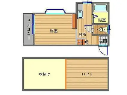 カサデカンポ昭和(ワンルーム/1階)の間取り写真