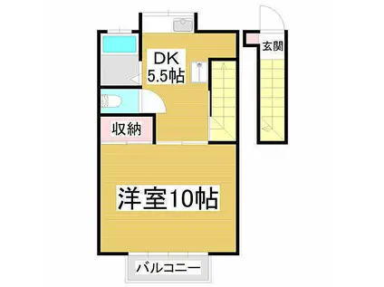 稼ぐ家姫13号(1K/1階)の間取り写真
