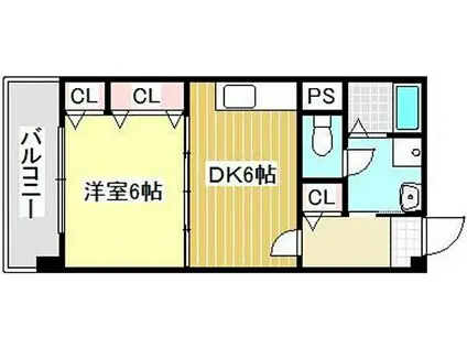 栗木第8ビル(1DK/5階)の間取り写真