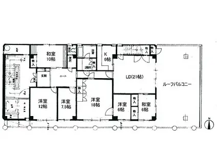 幟町熊本ビル(6LDK/9階)の間取り写真