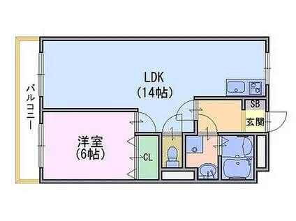 GRAND大山崎(1LDK/2階)の間取り写真