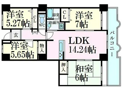 シャトー ブランシェ(4LDK/7階)の間取り写真