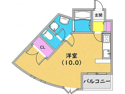 平野レジデンス(ワンルーム/3階)の間取り写真