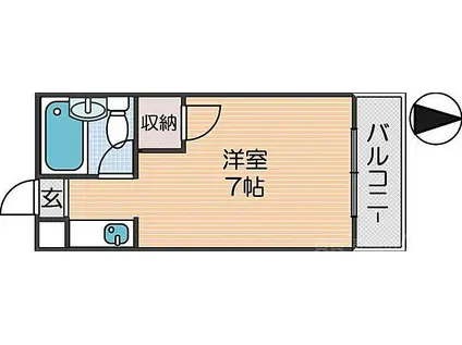コーニッシュアビコI(ワンルーム/4階)の間取り写真