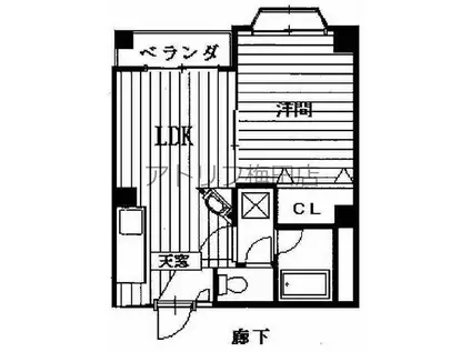 メゾン阪下(1LDK/4階)の間取り写真