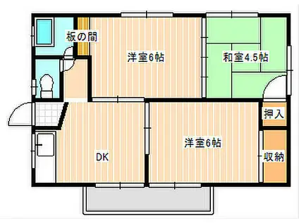 第1コーポ和田(3DK/2階)の間取り写真
