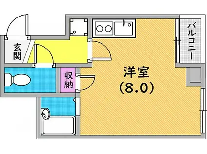 平野エスペランス(ワンルーム/2階)の間取り写真