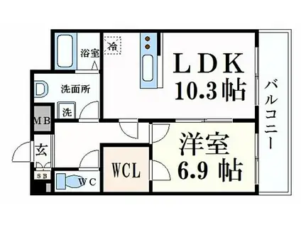CAPITAL.I姫路(1LDK/8階)の間取り写真