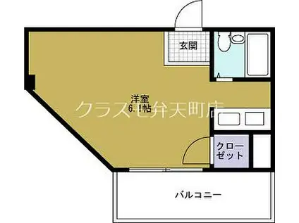 弁天町NSCビル(ワンルーム/3階)の間取り写真