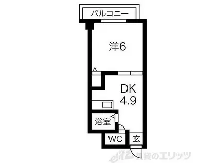 FUNFACTORY千里山(1DK/4階)の間取り写真