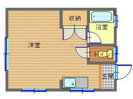 JR長崎本線 道ノ尾駅 徒歩30分 2階建 築30年(ワンルーム/1階)の間取り写真