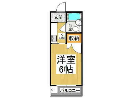千代田ハイツ(1K/3階)の間取り写真