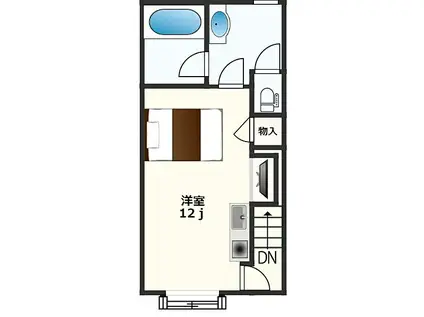サニースクエアP-1(ワンルーム/2階)の間取り写真