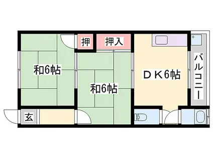 千寿荘(2DK/2階)の間取り写真
