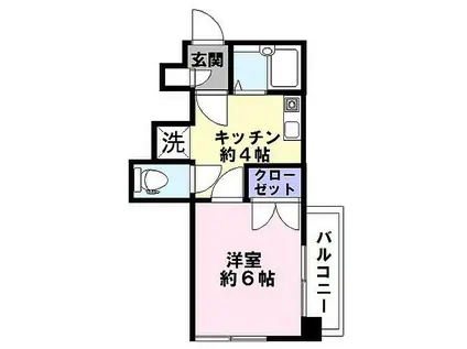 ルミナス神戸(1K/5階)の間取り写真