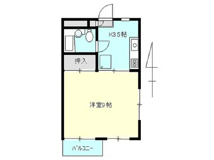 島崎マンション(1K/3階)の間取り写真