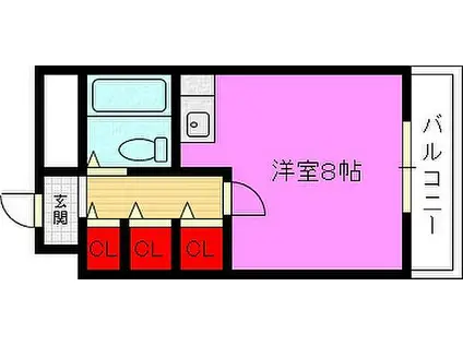 東大阪レジデンス(ワンルーム/4階)の間取り写真