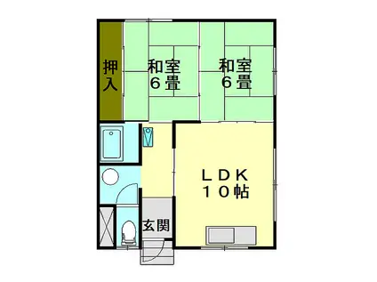 若竹町アパート(2DK/1階)の間取り写真