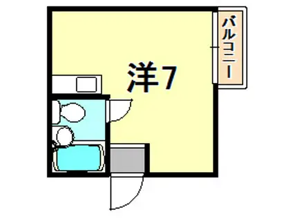 神戸市西神・山手線 湊川公園駅 徒歩18分 2階建 築39年(ワンルーム/2階)の間取り写真