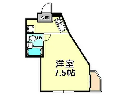 クリフサイド西岡本(ワンルーム/1階)の間取り写真