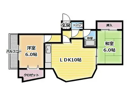 アメニティー夢II(2LDK/3階)の間取り写真
