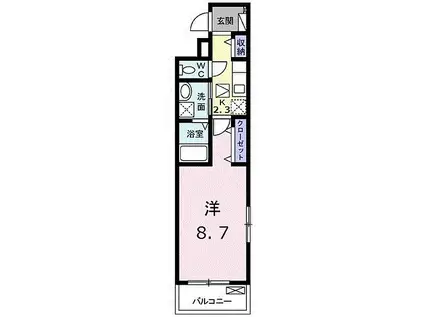 JR芸備線 矢賀駅 徒歩14分 3階建 築1年(1K/1階)の間取り写真