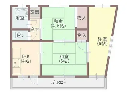 栄マンション(3DK/3階)の間取り写真