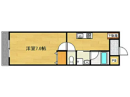 PABLO観音本町1(1K/6階)の間取り写真